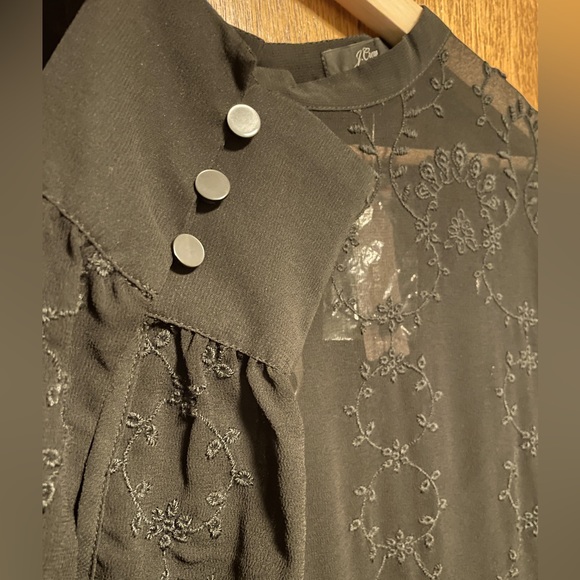 Boho J Crew Lace Embroidered Long-Sleeve Midi Dress A-line Sold Out 14 NWT - Picture 3 of 6